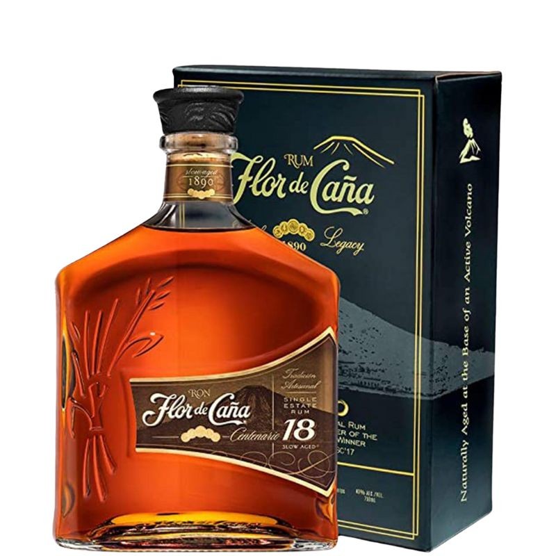 Botella de Flor de Caña 18 Años con estuche