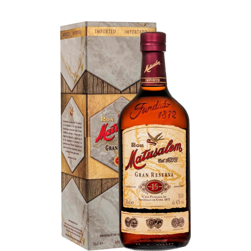 Botella de Matusalem 15 Gran Reserva con estuche