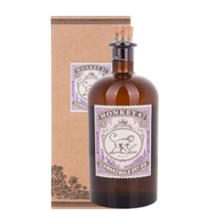 Botella de Monkey 47 con estuche