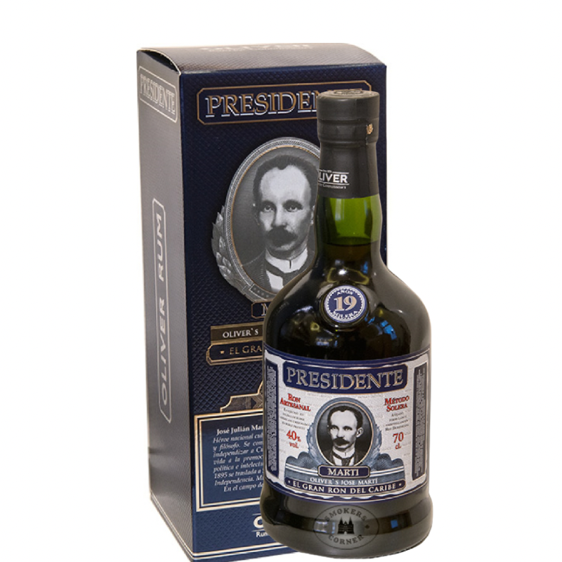 Botella de ron Presidente 19 años Solera