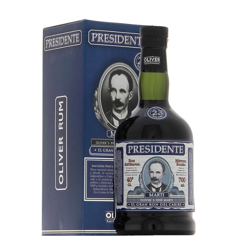 Botella de ron Presidente 23 años
