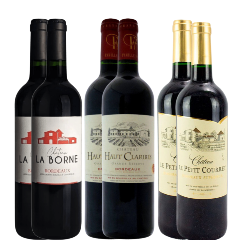 BAUL DE MADERA Selección BORDEAUX x6 BOTELLAS