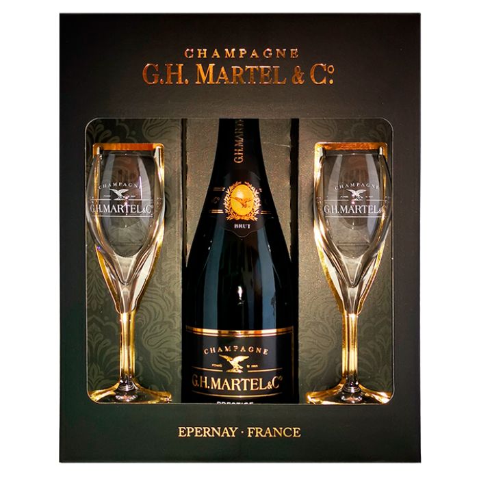 G.H. MARTEL PRESTIGE BRUT + 2 Copas