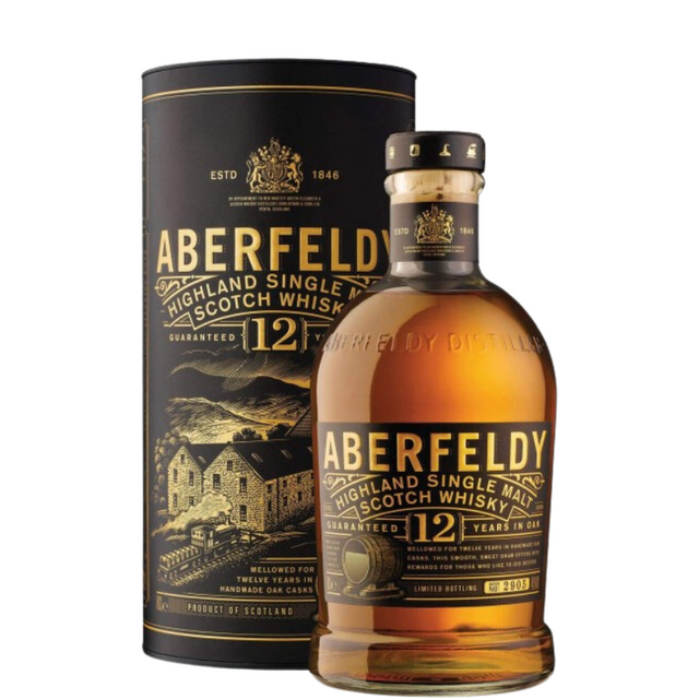 Botella de Aberfeldy 12 años con estuche