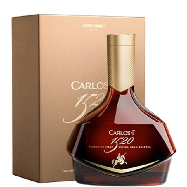 Botella de Carlos I Solera Gran Reserva 1520 con estuche