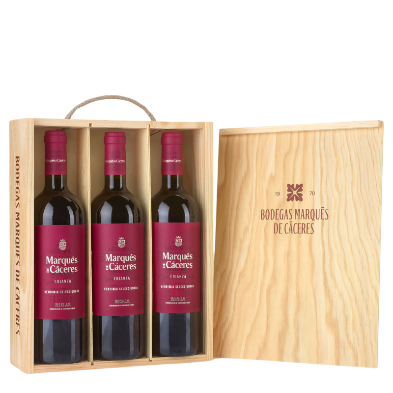 MARQUES DE CACERES Crianza 2021 Wooden case x3 bottles