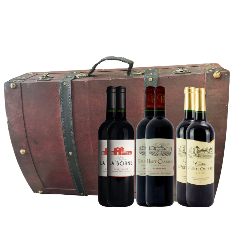 Wooden Chest Bordeaux Selection x6 Bottles