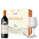 Estuche con asa de Malleolus 2022, con dos copas y un abridor de vino