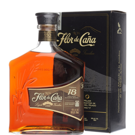 Botella de Flor de Caña 18 años con estuche