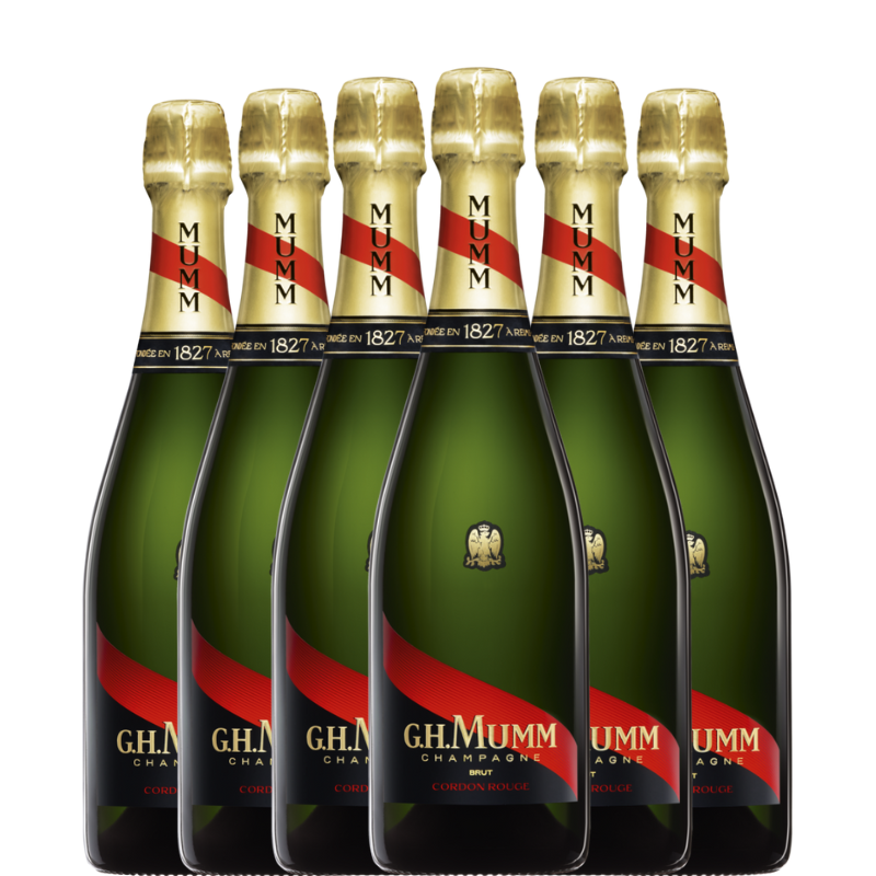 6 botellas de G.H. Mumm Cordon Rouge Brut