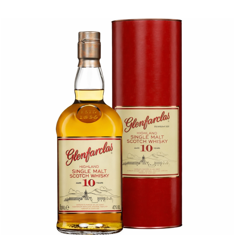 Botella de Glenfarclas 10 Años con estuche