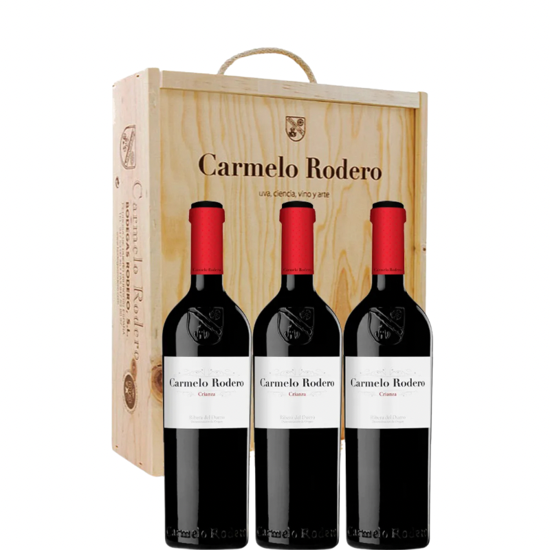 CARMELO RODERO Crianza x3 case + wooden box