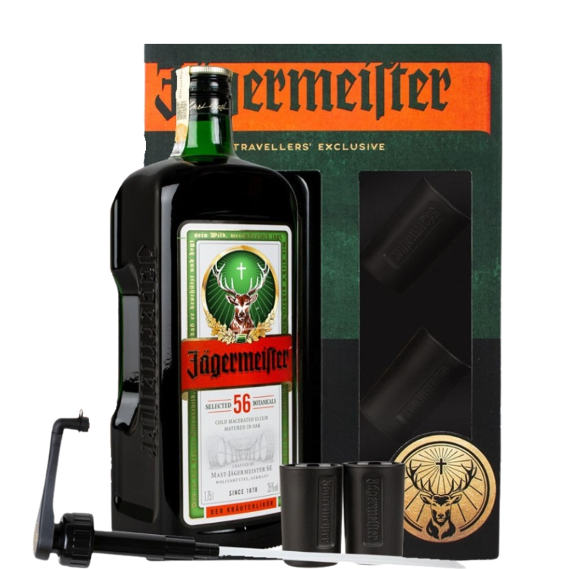 JÄGERMEISTER 1,75L. + 2 vasos + dispensador