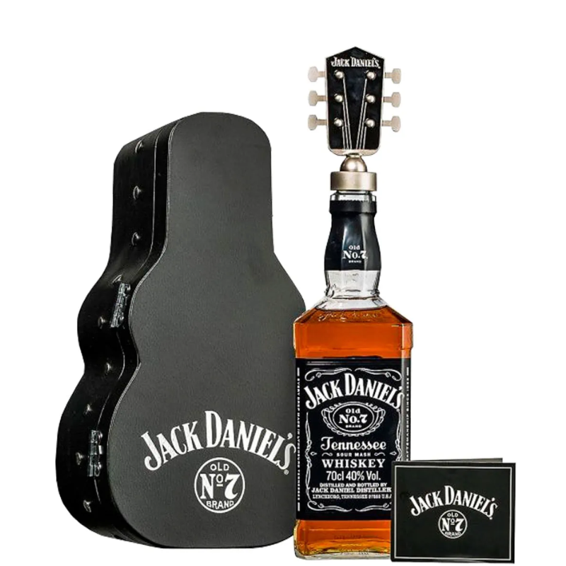 Estuche de Jack Daniel’s con forma de guitarra