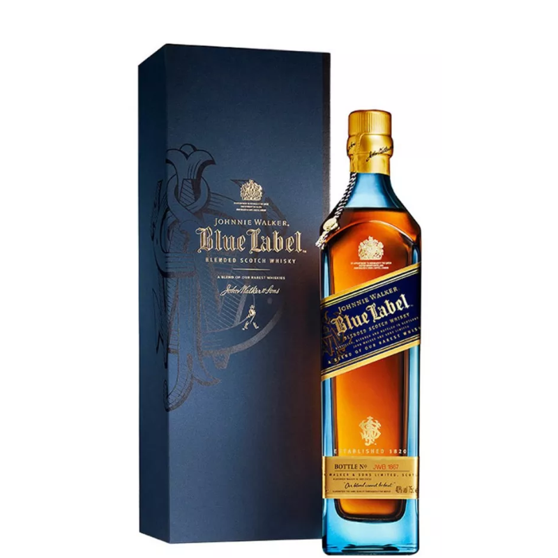 Botella de Johnnie Walker Blue Label con estuche