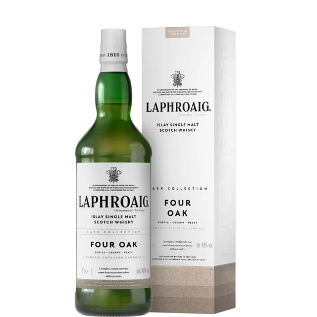 Botella de LAPHROAIG Four Oak 1L. con estuche