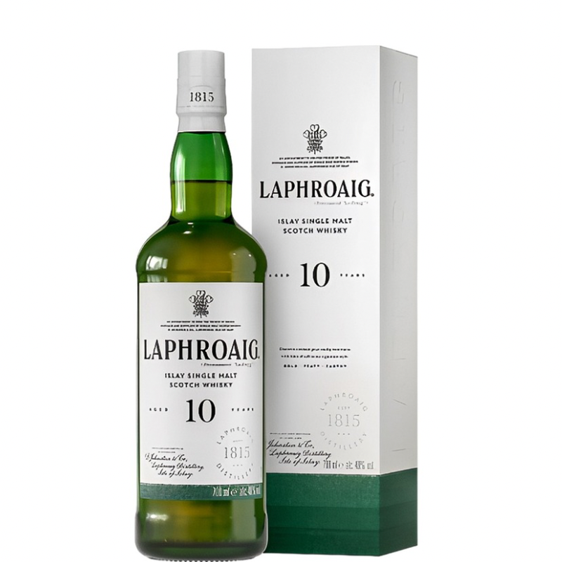 Botella de Laphroaig 10 años con estuche