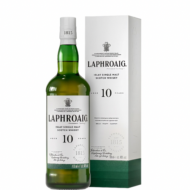 Botella de Laphroaig 10 años con estuche