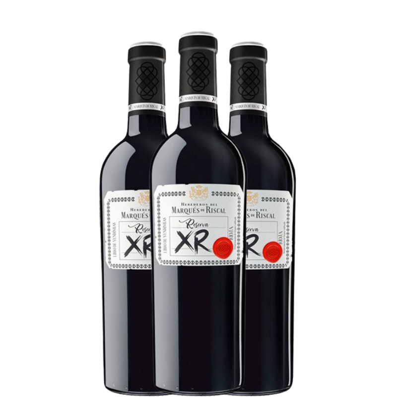 Tres botellas de Marqués de Riscal XR Reserva