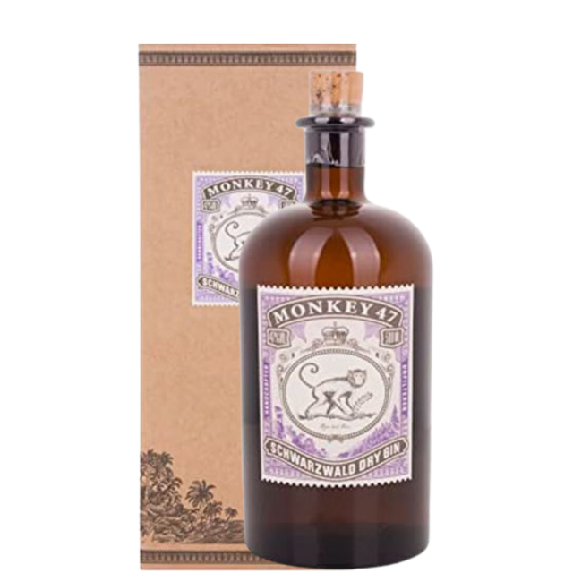 Botella de Monkey 47 con estuche