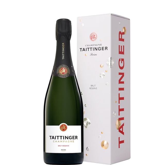 Botella de Taittinger Brut Réserve con estuche