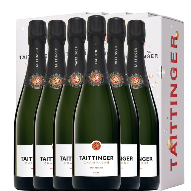 Seis botellas de Taittinger Brut Réserve con estuche