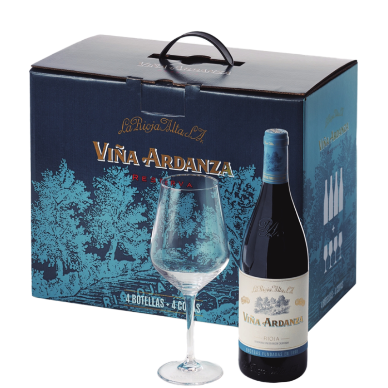 VIÑA ARDANZA Reserva 2017 x4 botellas + 4 Copas