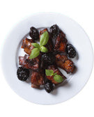Costillas de cerdo glaseadas con ciruelas