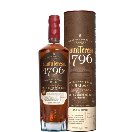 Botella de Santa Teresa 1796 Arabica Cofee con estuche 